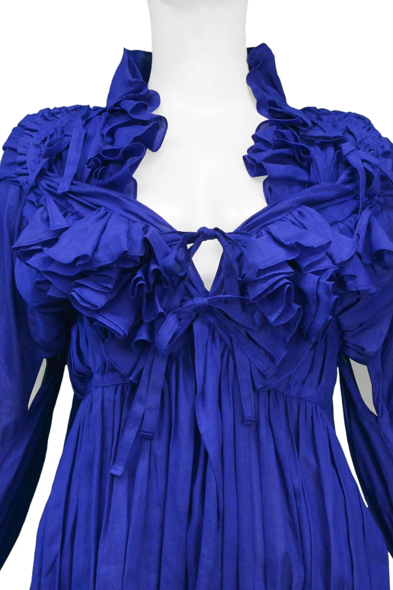 JUNYA WATANABE 2007 BLUE RUFFLE LINEN TOP