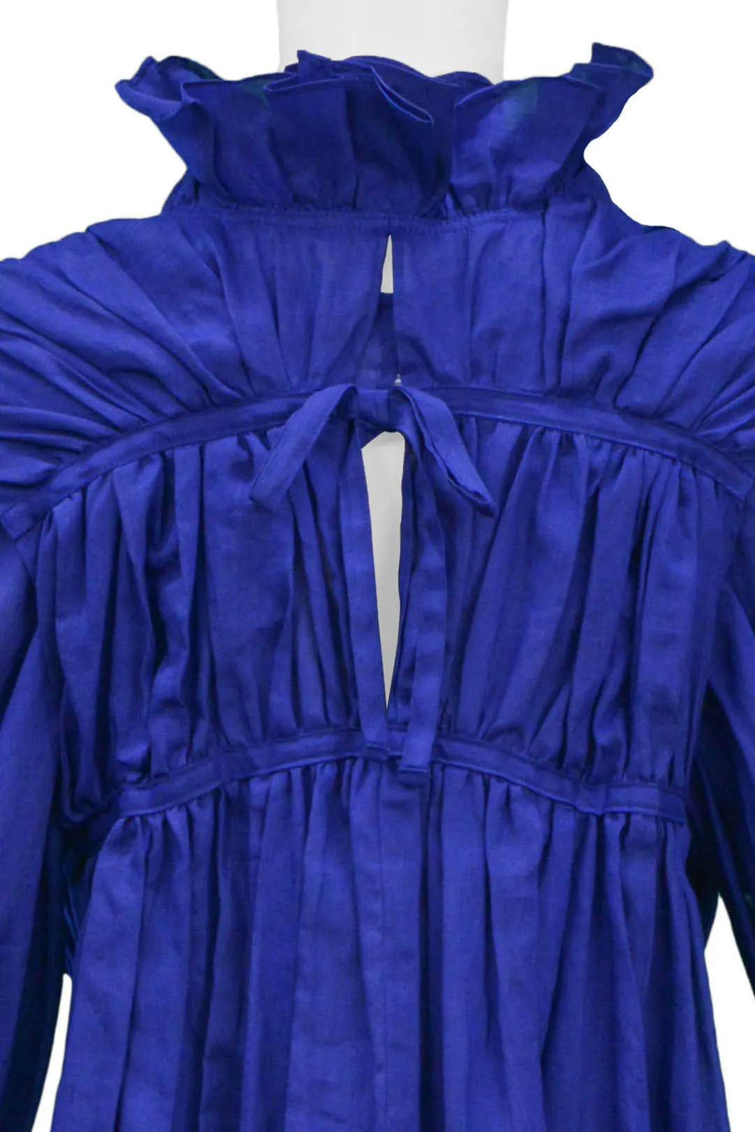 JUNYA WATANABE 2007 BLUE RUFFLE LINEN TOP