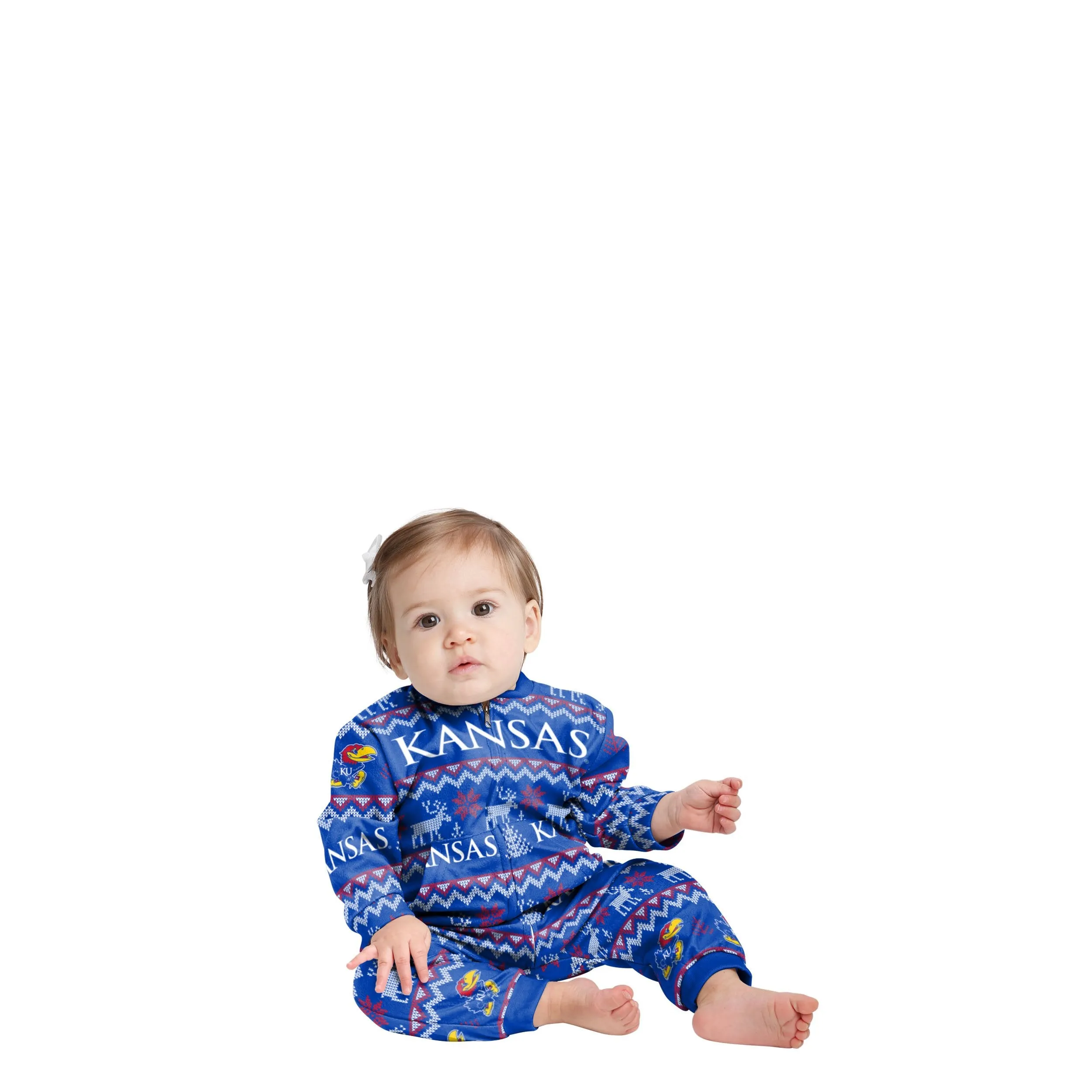 Kansas Jayhawks NCAA Ugly Pattern Family Holiday Pajamas