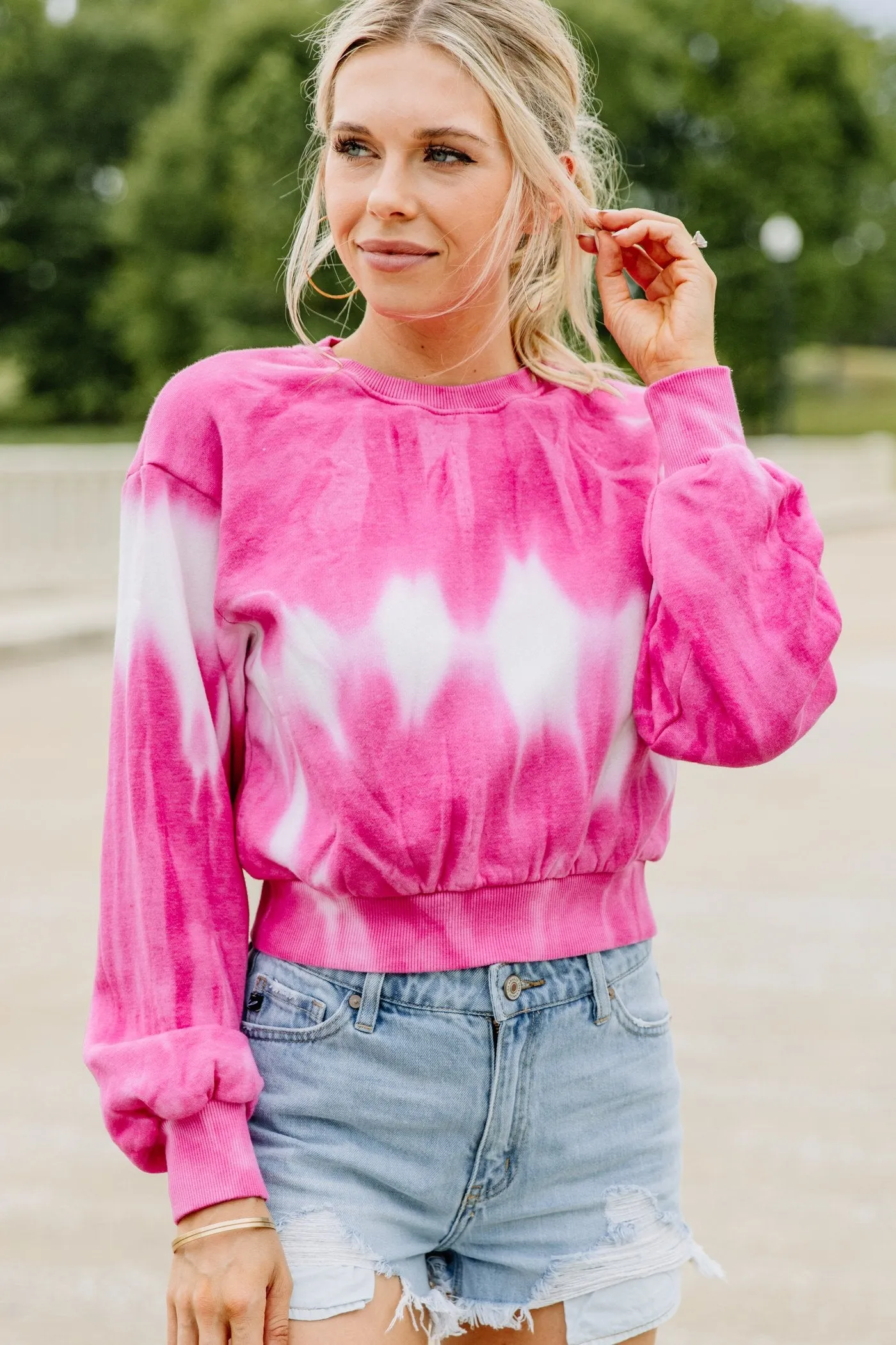 Keep An Eye Out Pink Tie Dye Sweatshirt
