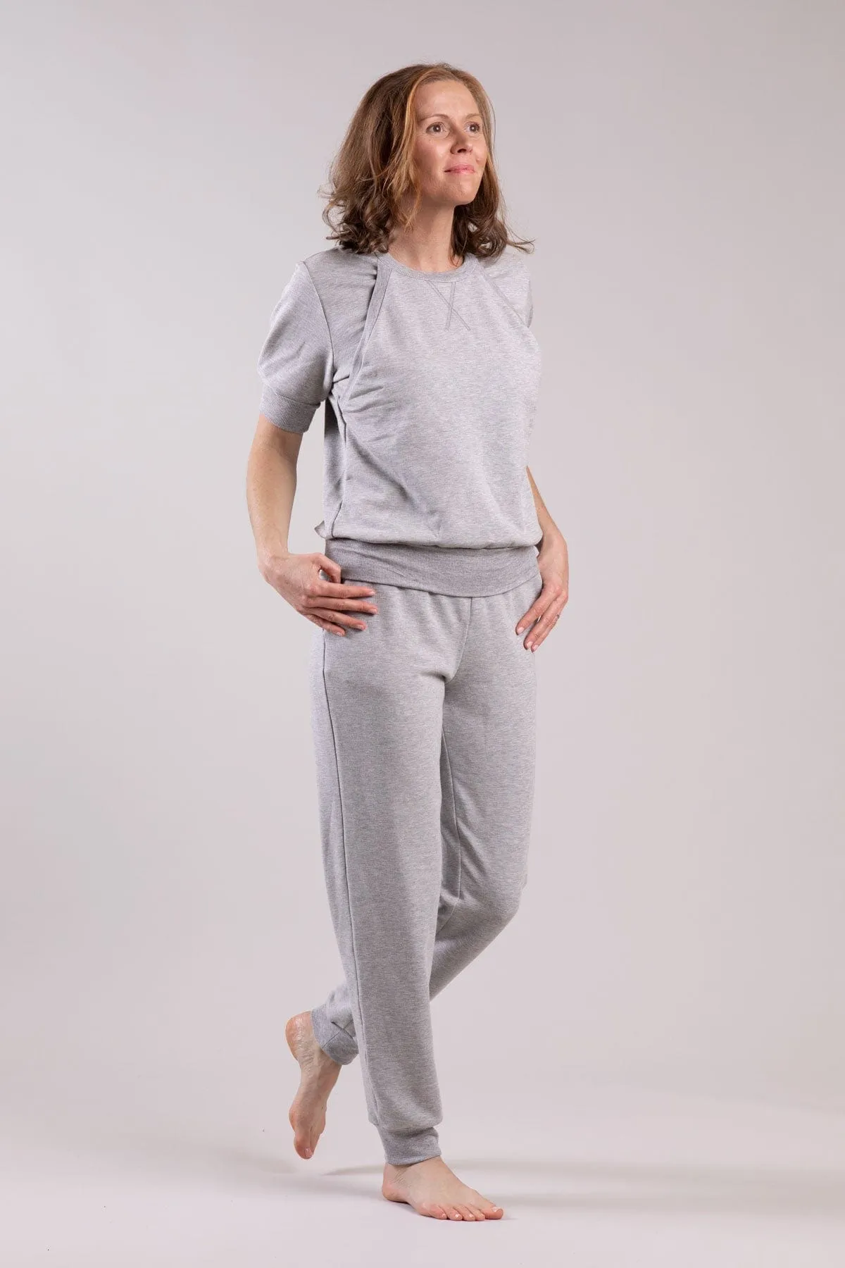 Keren Fleece Short Sleeve Nursing Sweatshirt