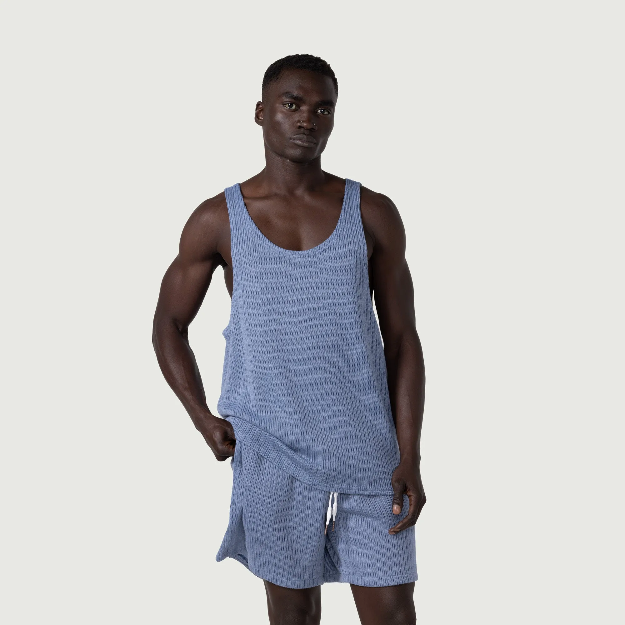 Knit Tank Top - Blue