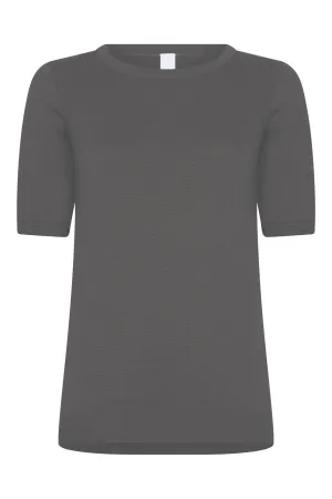 Knit | top | Half-length | cotton knit | Kie | Grey Knit