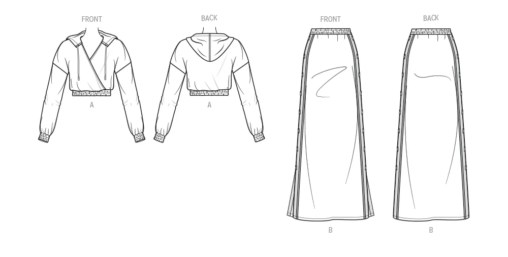 Know Me sewing pattern KM2101 Misses' Knit Top and Skirt by Alisha Grace
