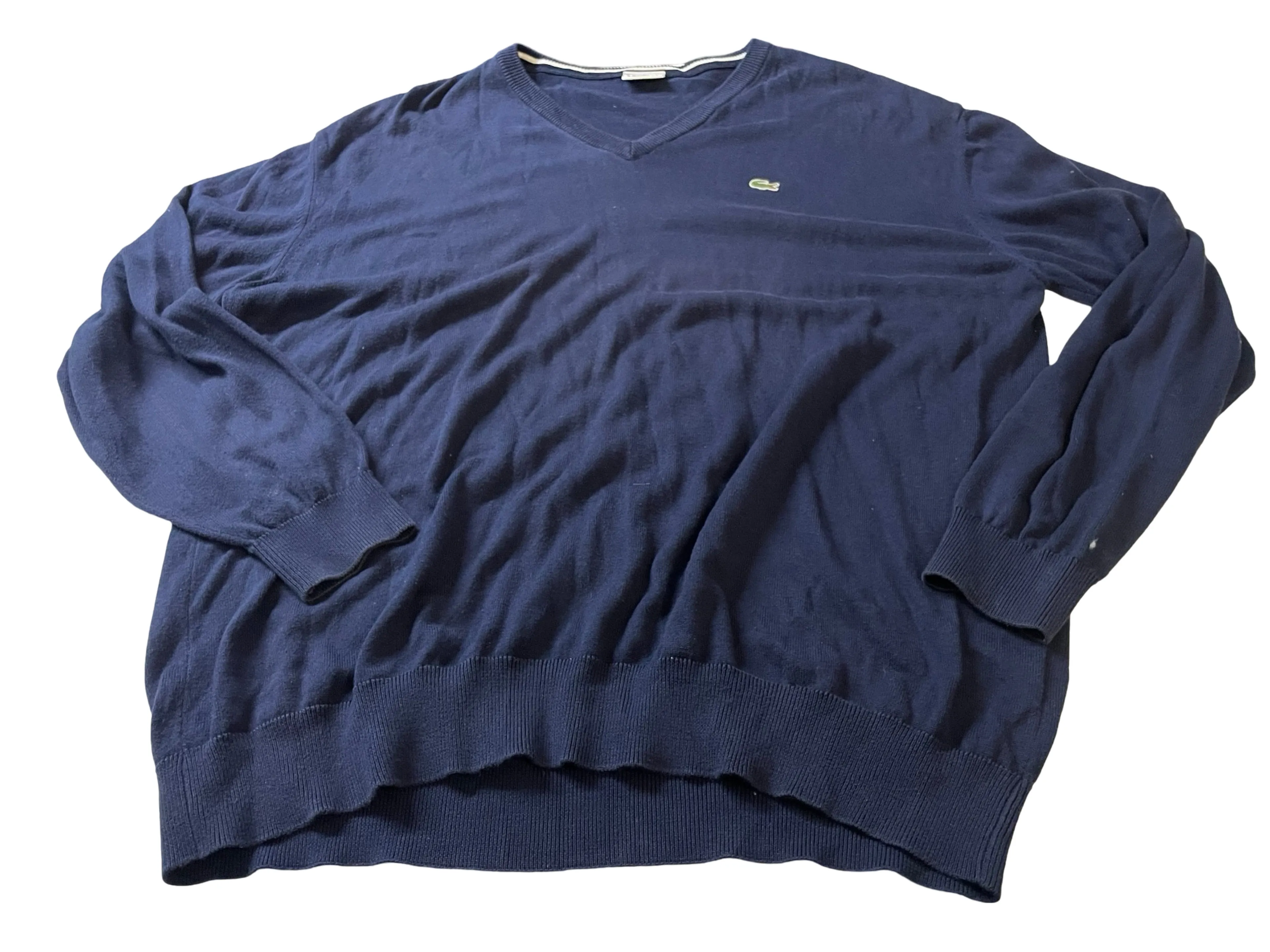 Lacoste vintage men’s v-neck sweater pullover size XXL navy SKU |4277