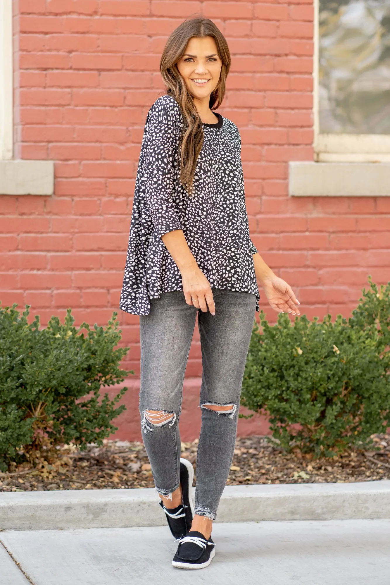 Leopard Knit Oversized Top