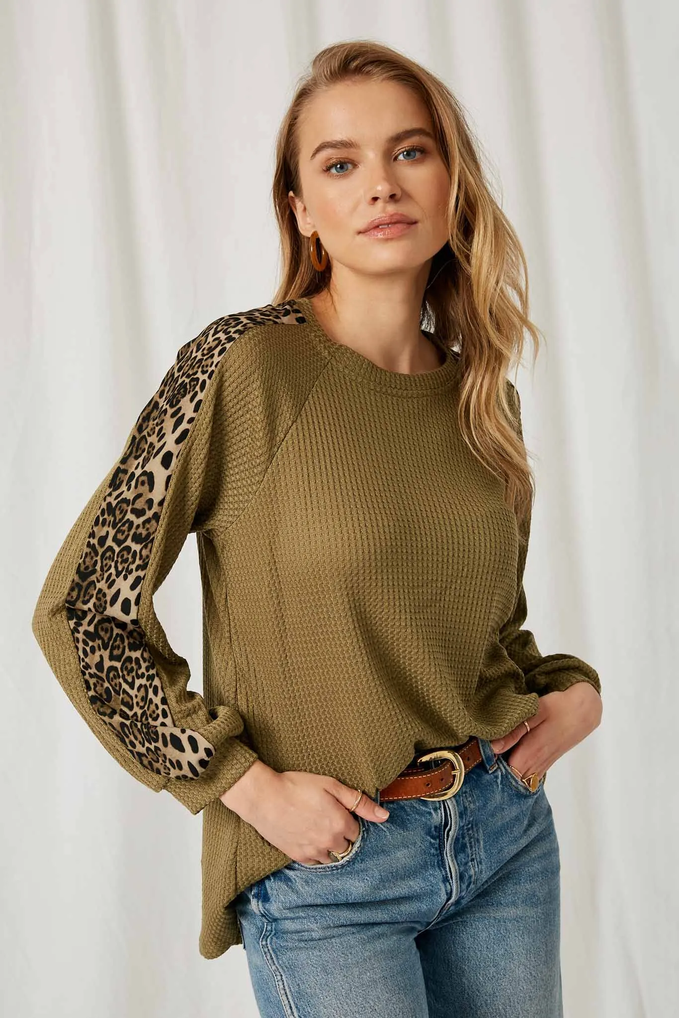 Leopard Knit Top