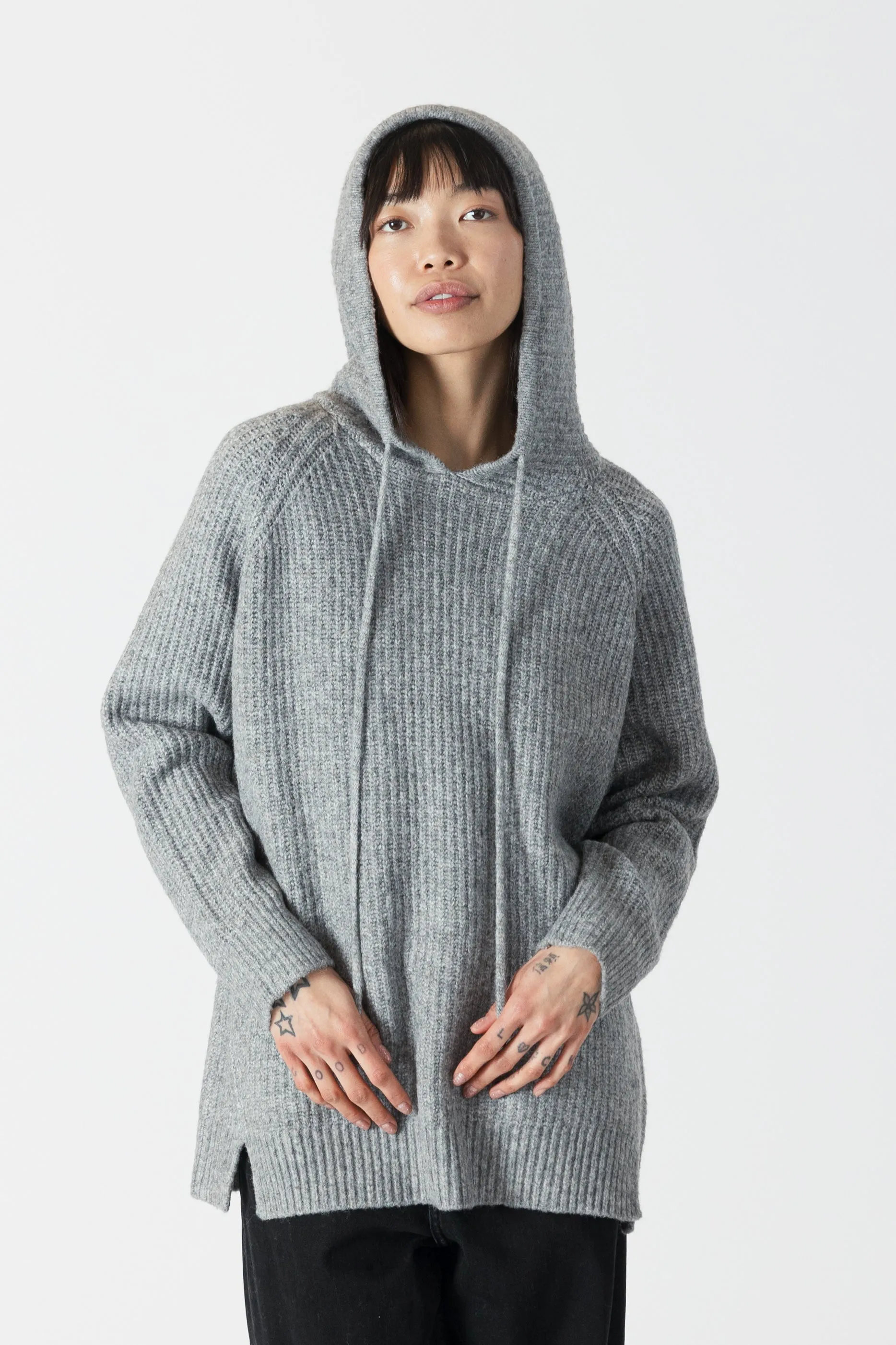 LETTIE - Eco Oversized Ribbed Hoodie