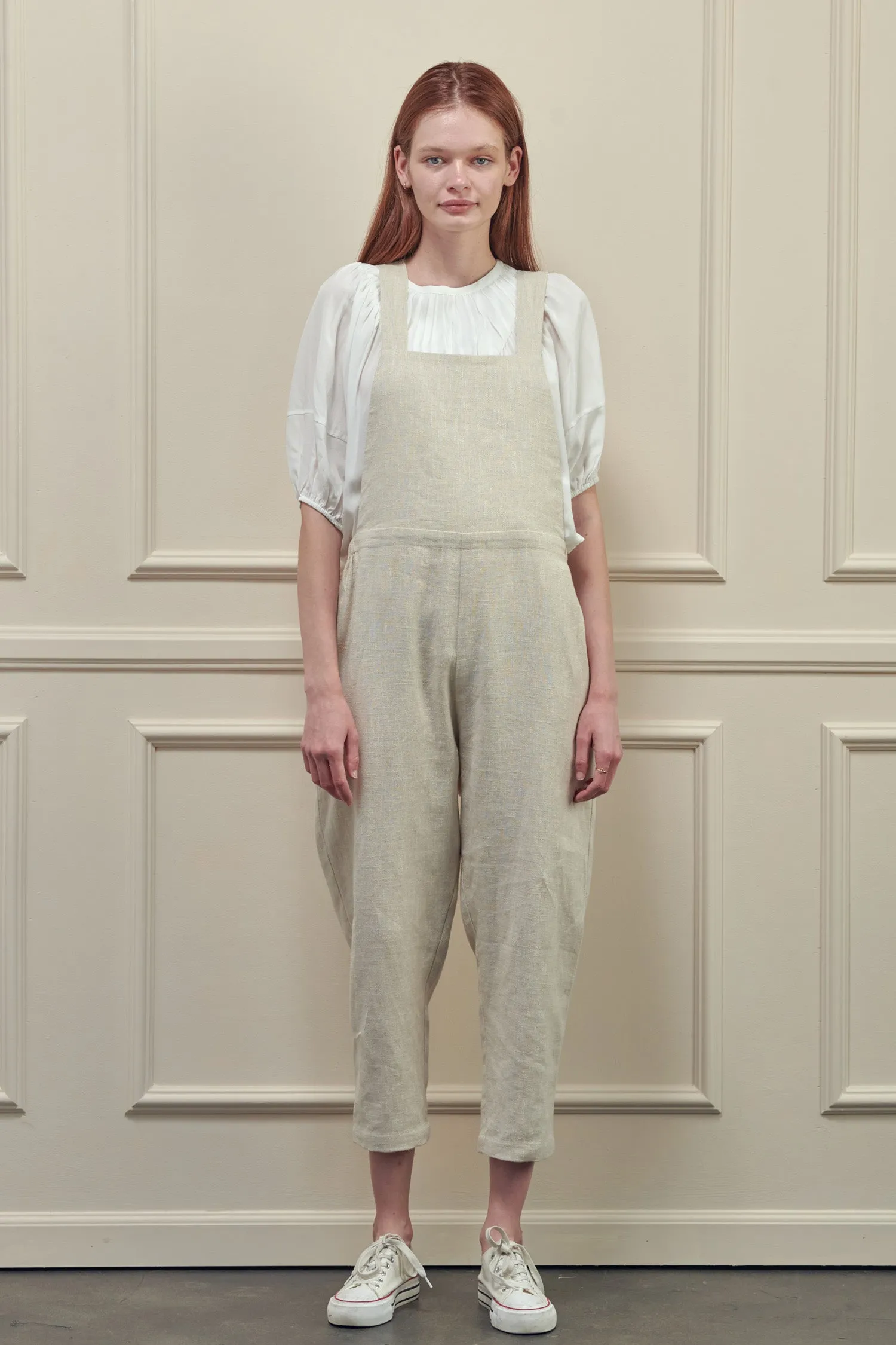 Linen overall pants