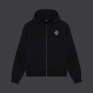 Logo Brew Label Zip Hoodie Black