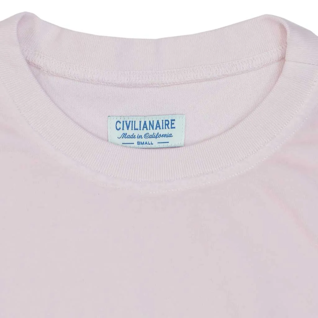 Long Sleeve Women's Crewneck Velour Sweatshirt - Buff Pink