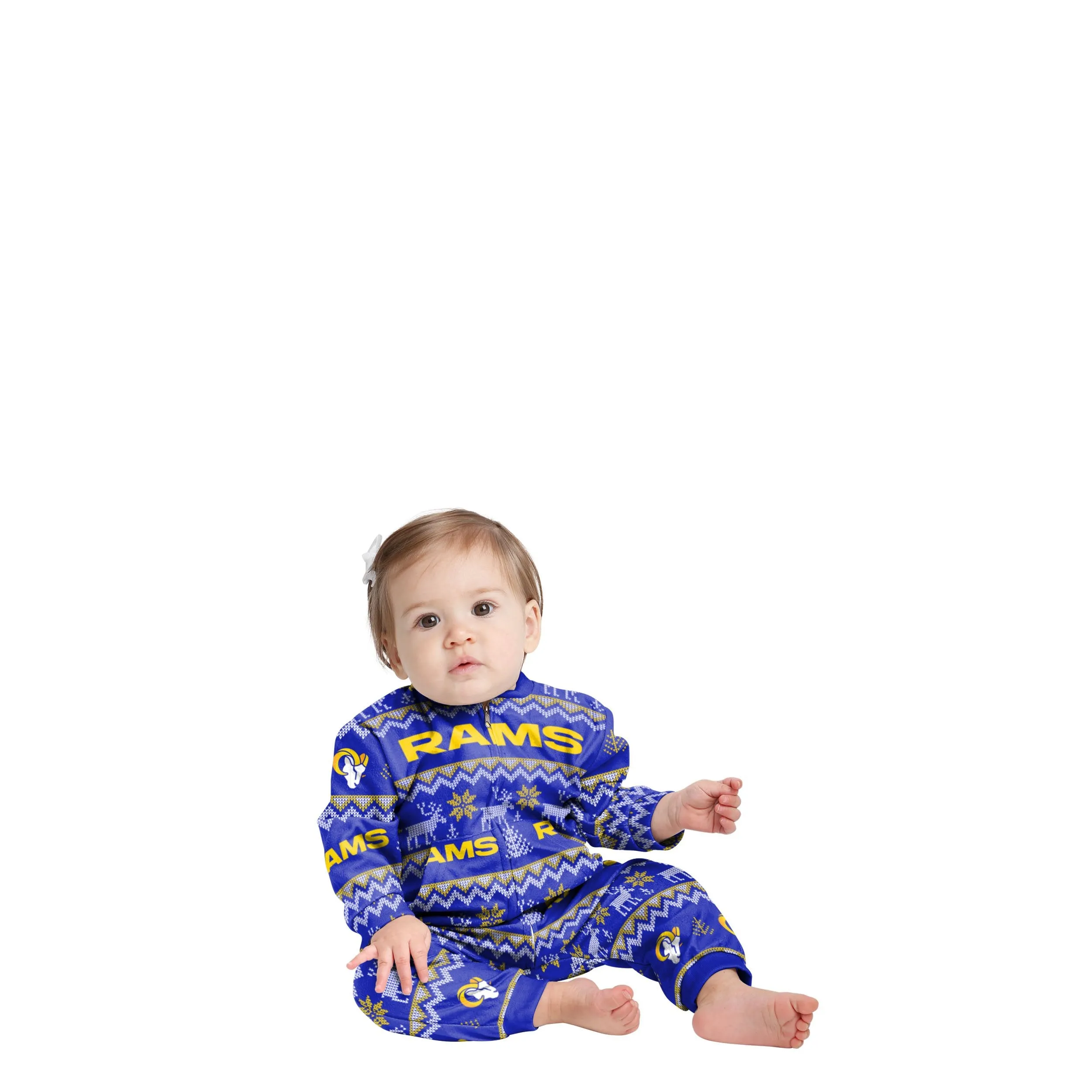 Los Angeles Rams NFL Ugly Pattern Family Holiday Pajamas