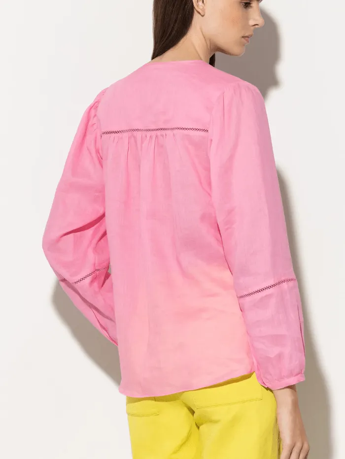 Luisa Cerano Ramie Blouse 298458 3500 In Candy Pink Col 0445