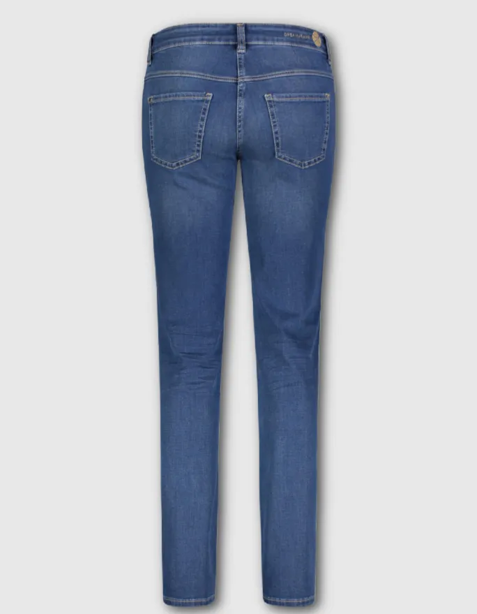 MAC Dream Straight Fit Mid Blue Authentic Wash Jeans