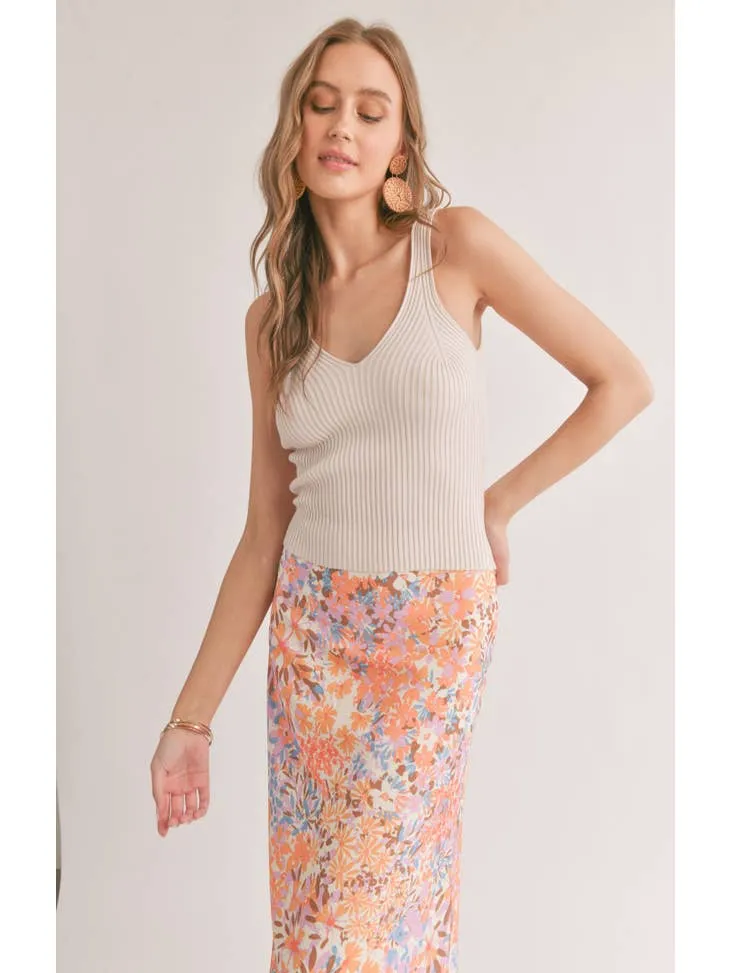Maddie Ribbed V-Neck Tank