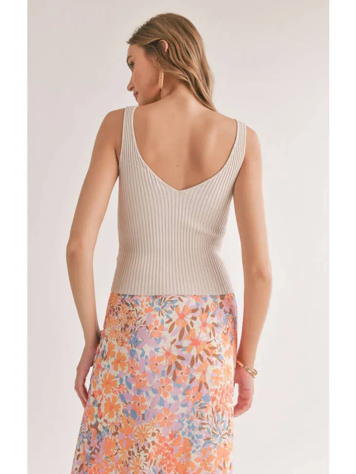 Maddie Ribbed V-Neck Tank