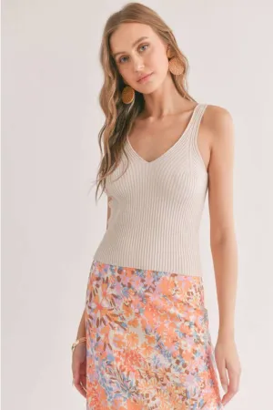 Maddie Ribbed V-Neck Tank
