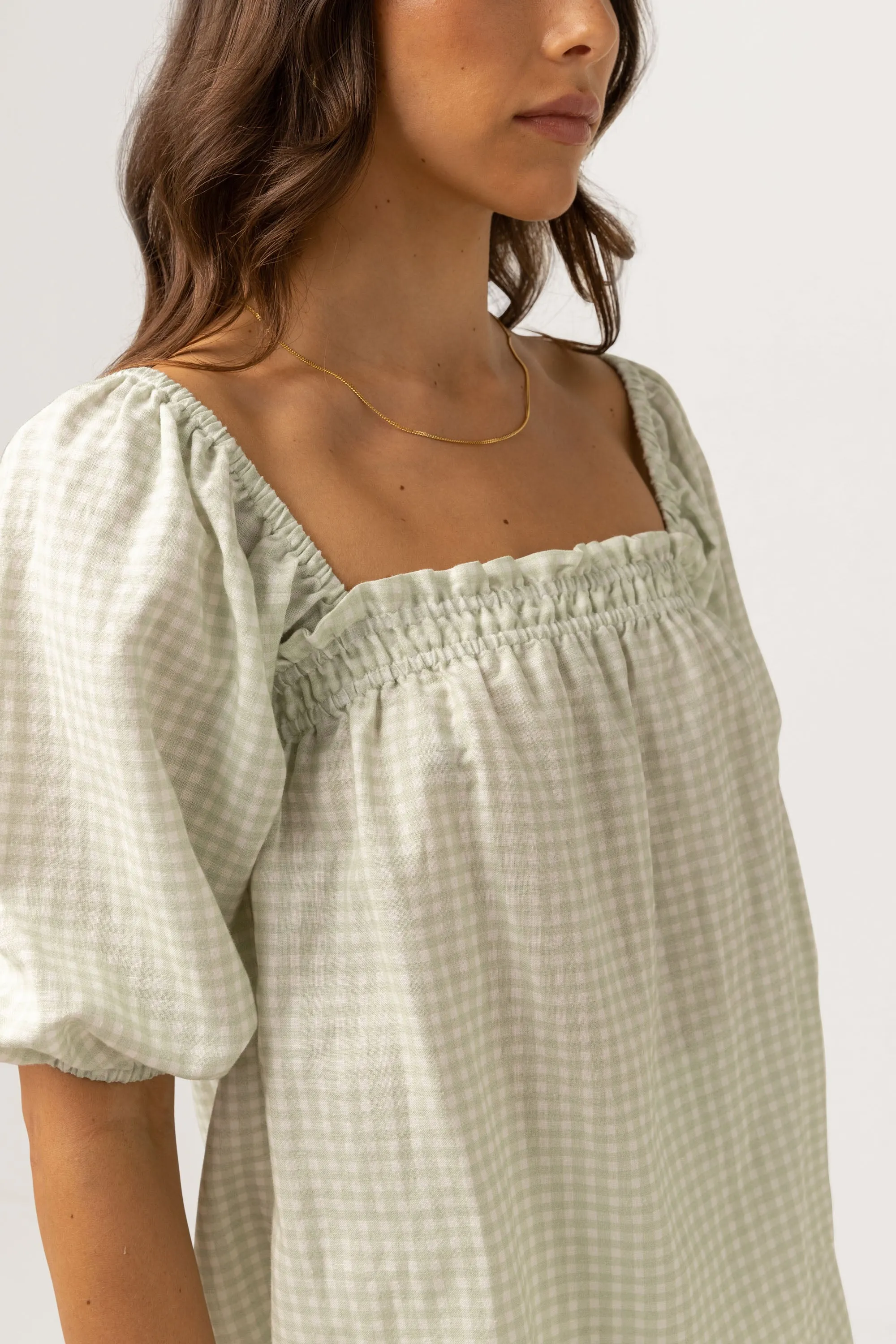 Maisy Check Top Sage