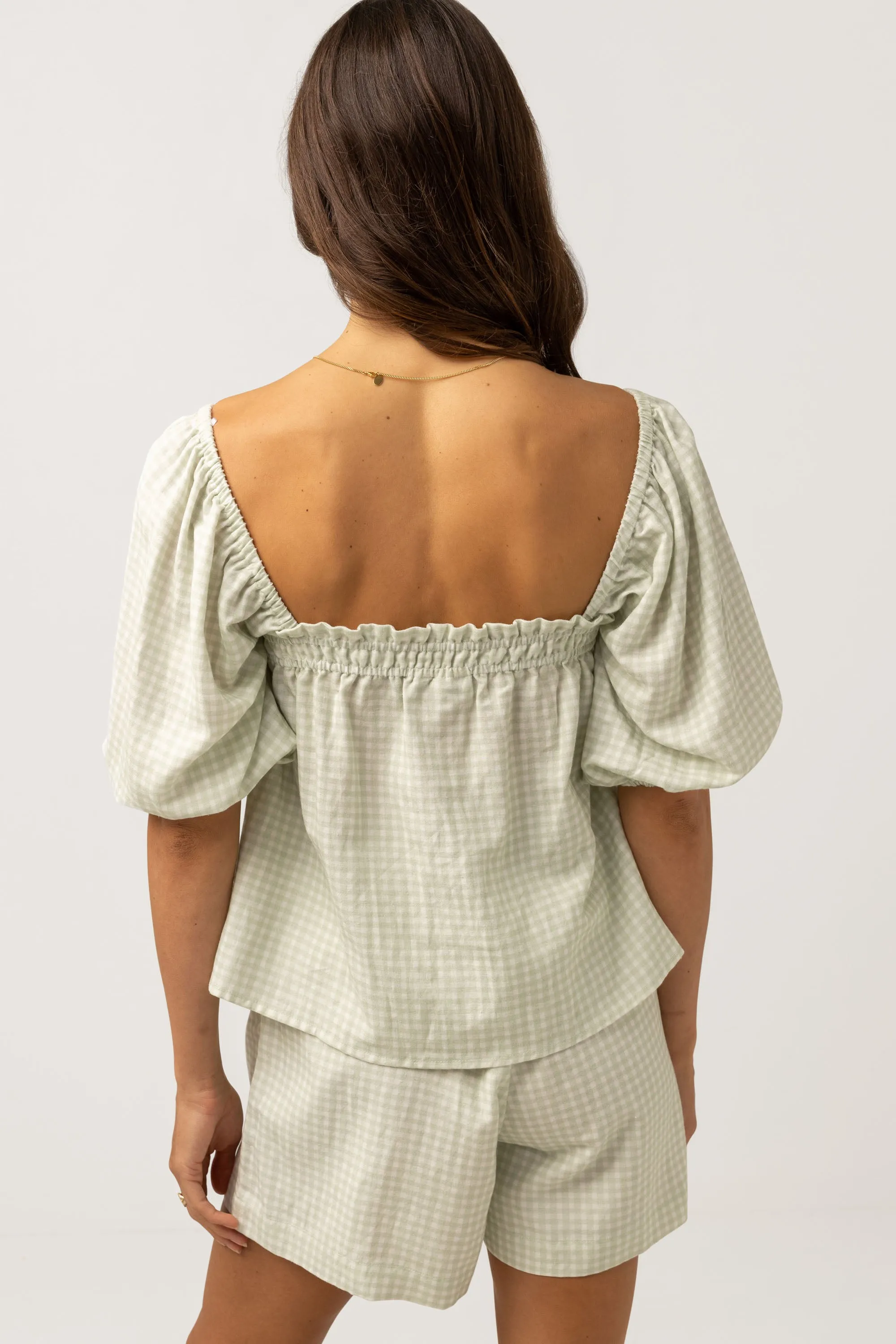 Maisy Check Top Sage