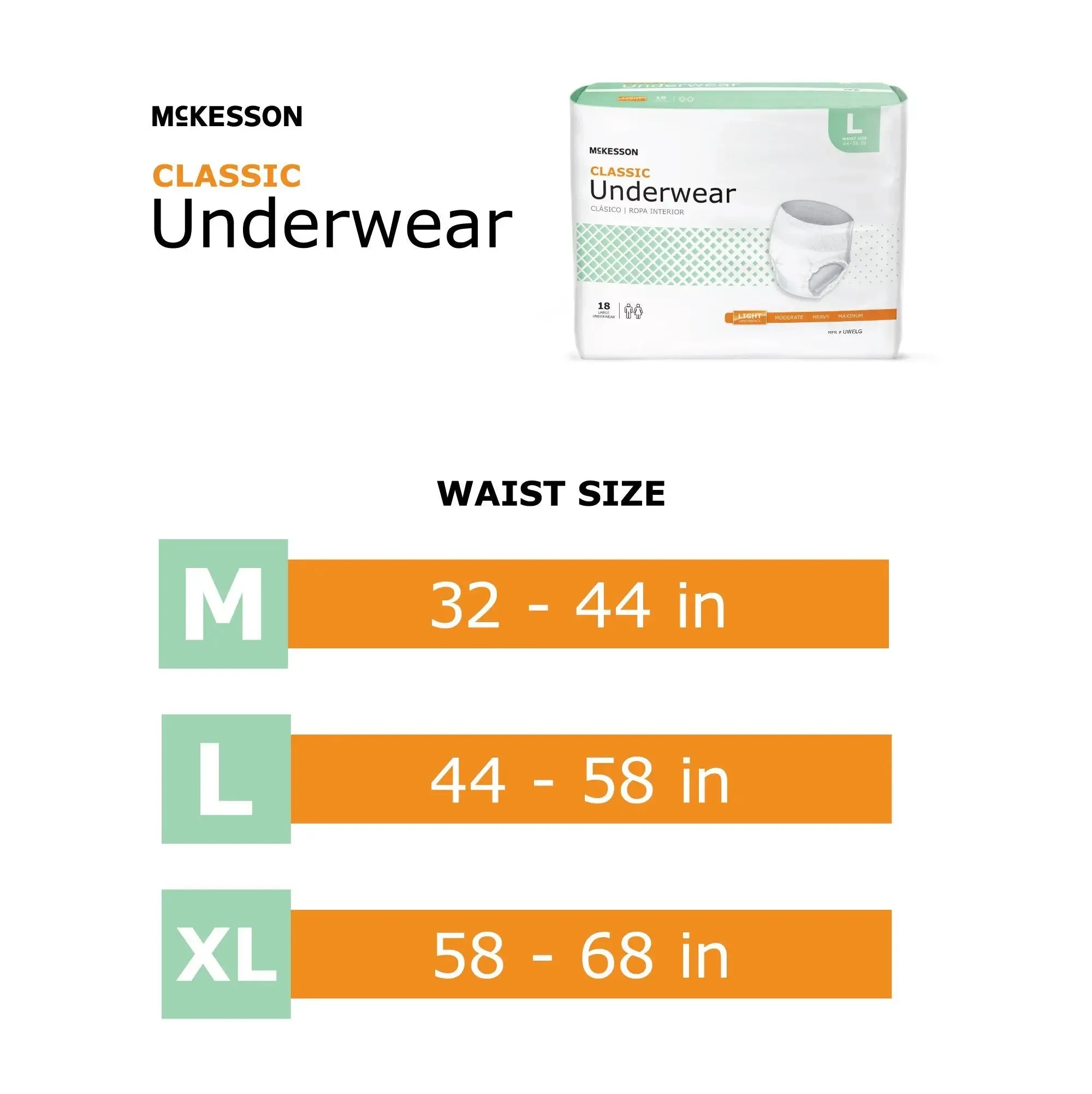 McKesson Classic Light Absorbent Underwear, Extra Large