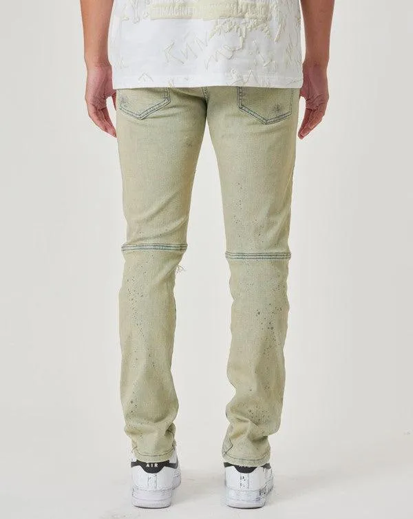 Mens Slim Fit Denim Light Sand Jeans