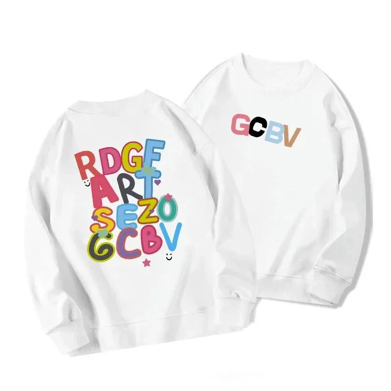 Metaversmall Simple Chicly Letter Printing Loose Women Hoodies Classic O-neck Pullovers Basic Solid Color Female Hoodies Fashion Top
