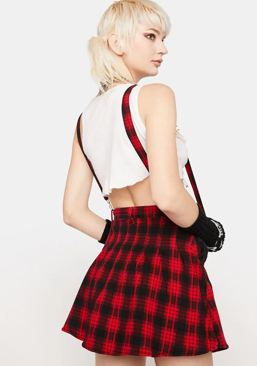 Miss Anarchy Plaid Overall Skirt
