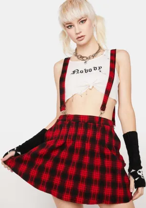 Miss Anarchy Plaid Overall Skirt