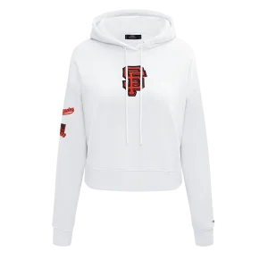 MLB SAN FRANCISCO GIANTS CLASSIC WOMEN'S CROPPED PO HOODIE (WHITE)