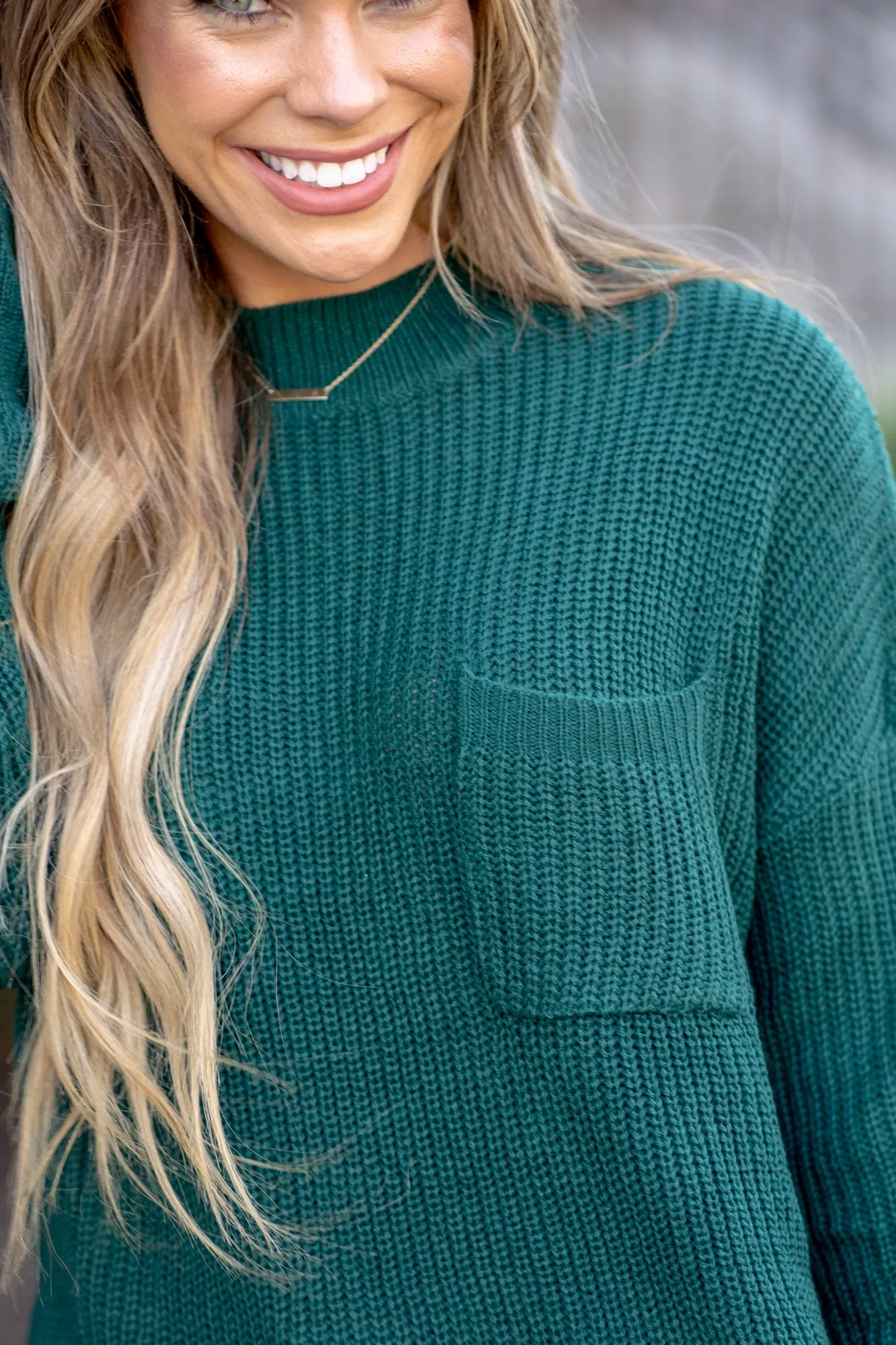 Mock Neck Side Slit Knit Top Regular & Plus Sizes