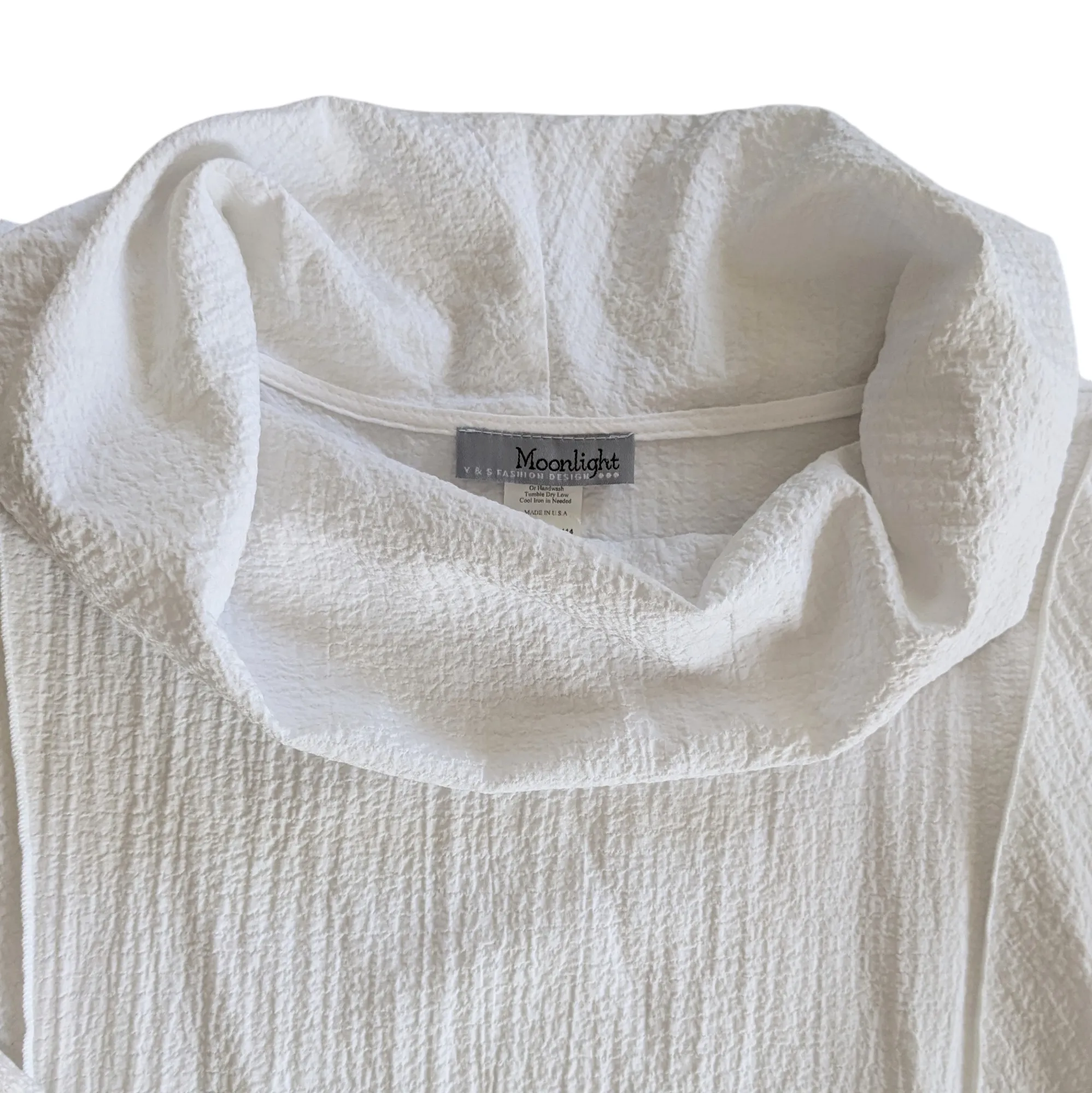 Moonlight White Cowl Neck Tunic Size Large