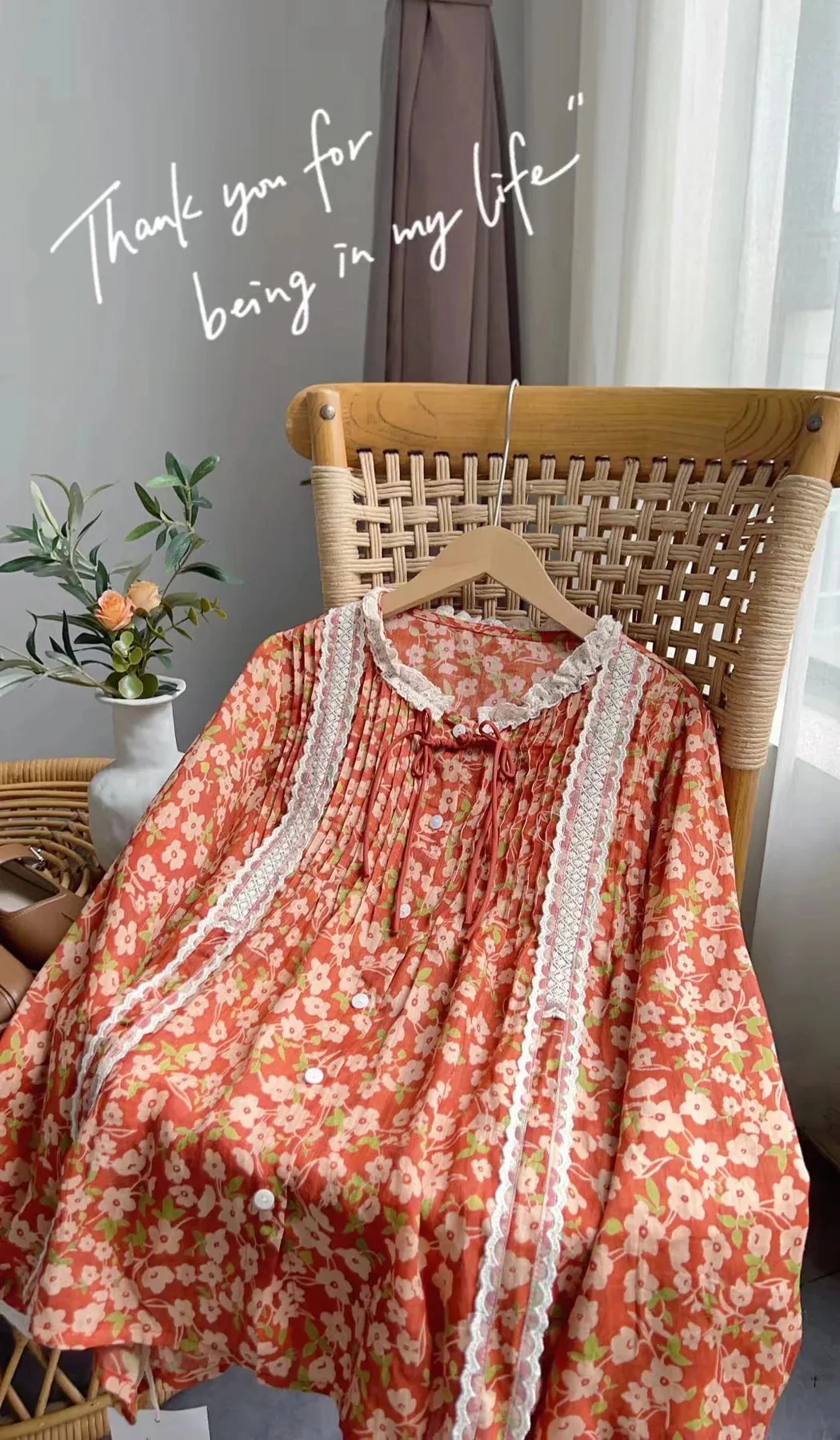 Mori kei Floral Blouse Top