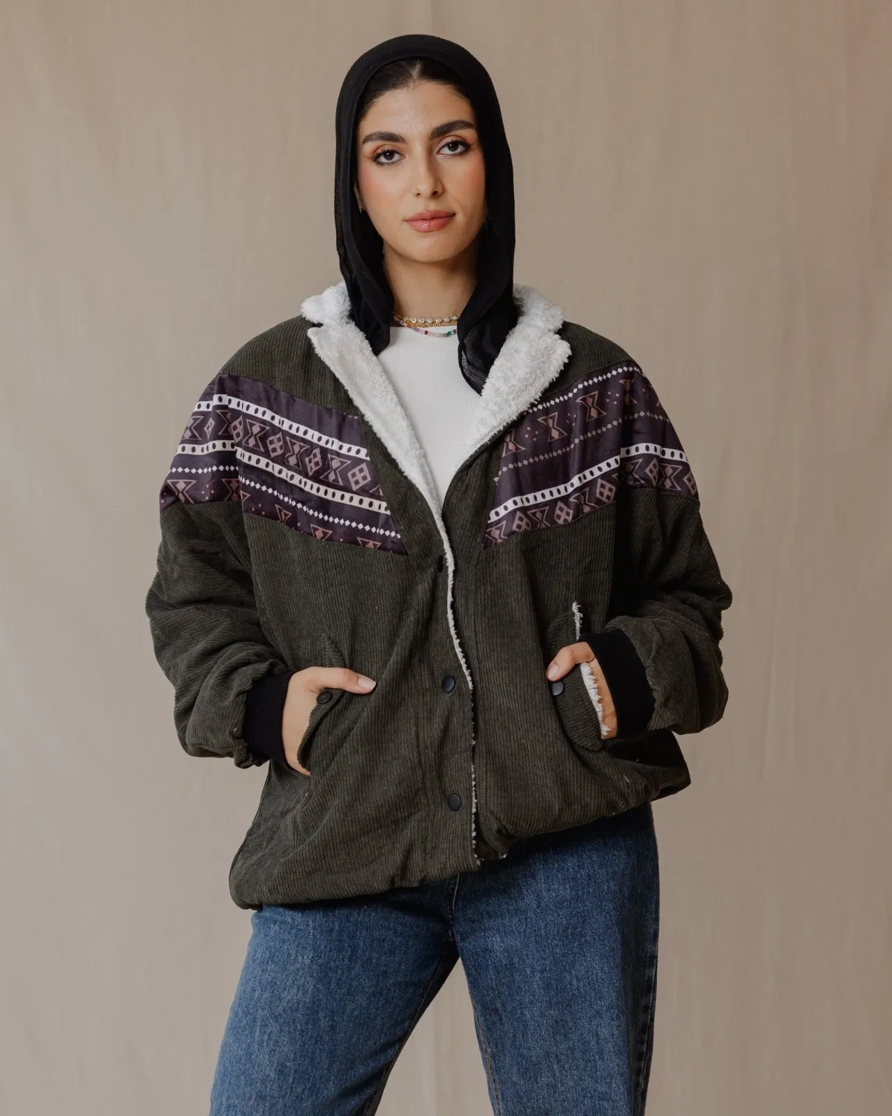Native Corduroy Jacket Olive