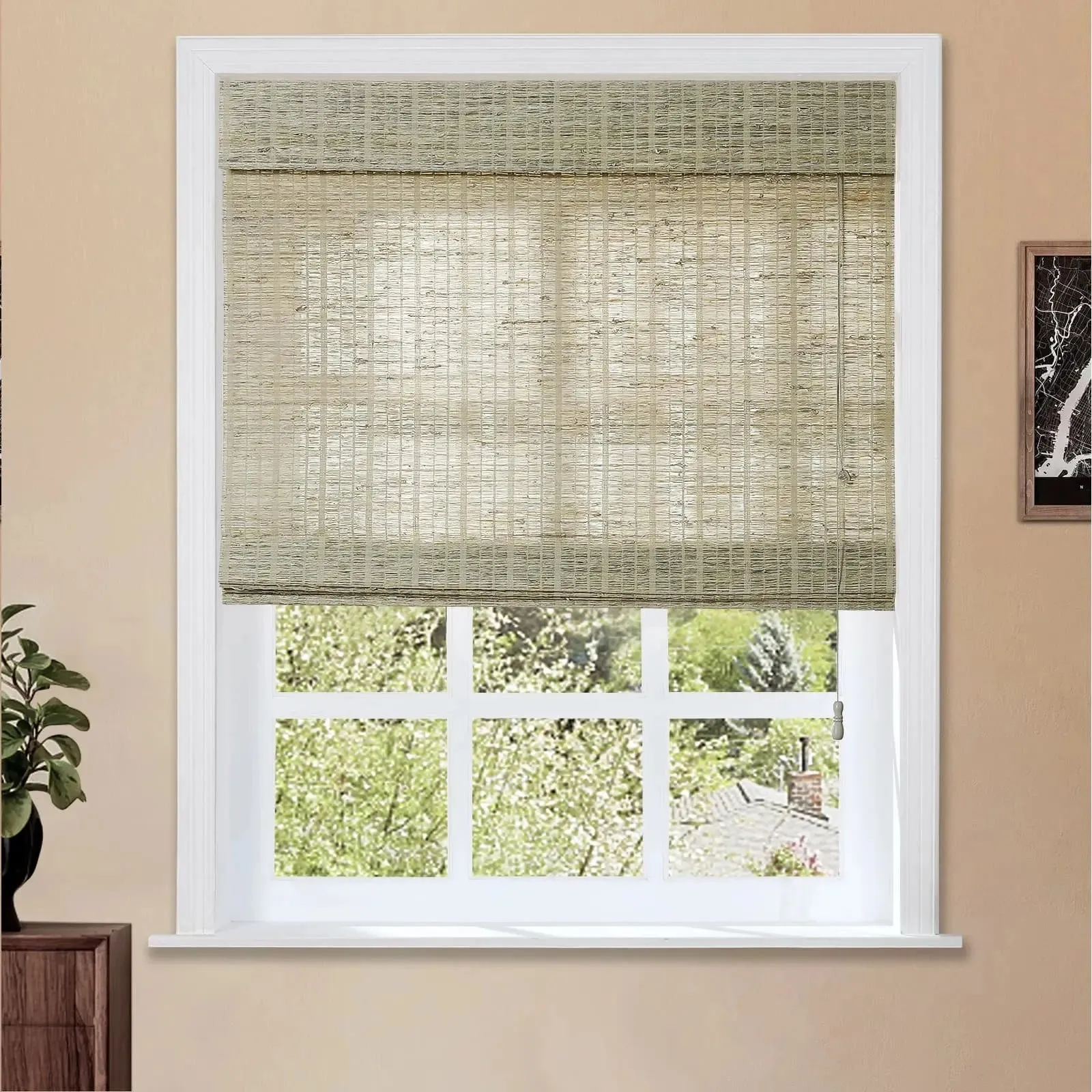Natural Jute Bamboo Woven Shade - Straw