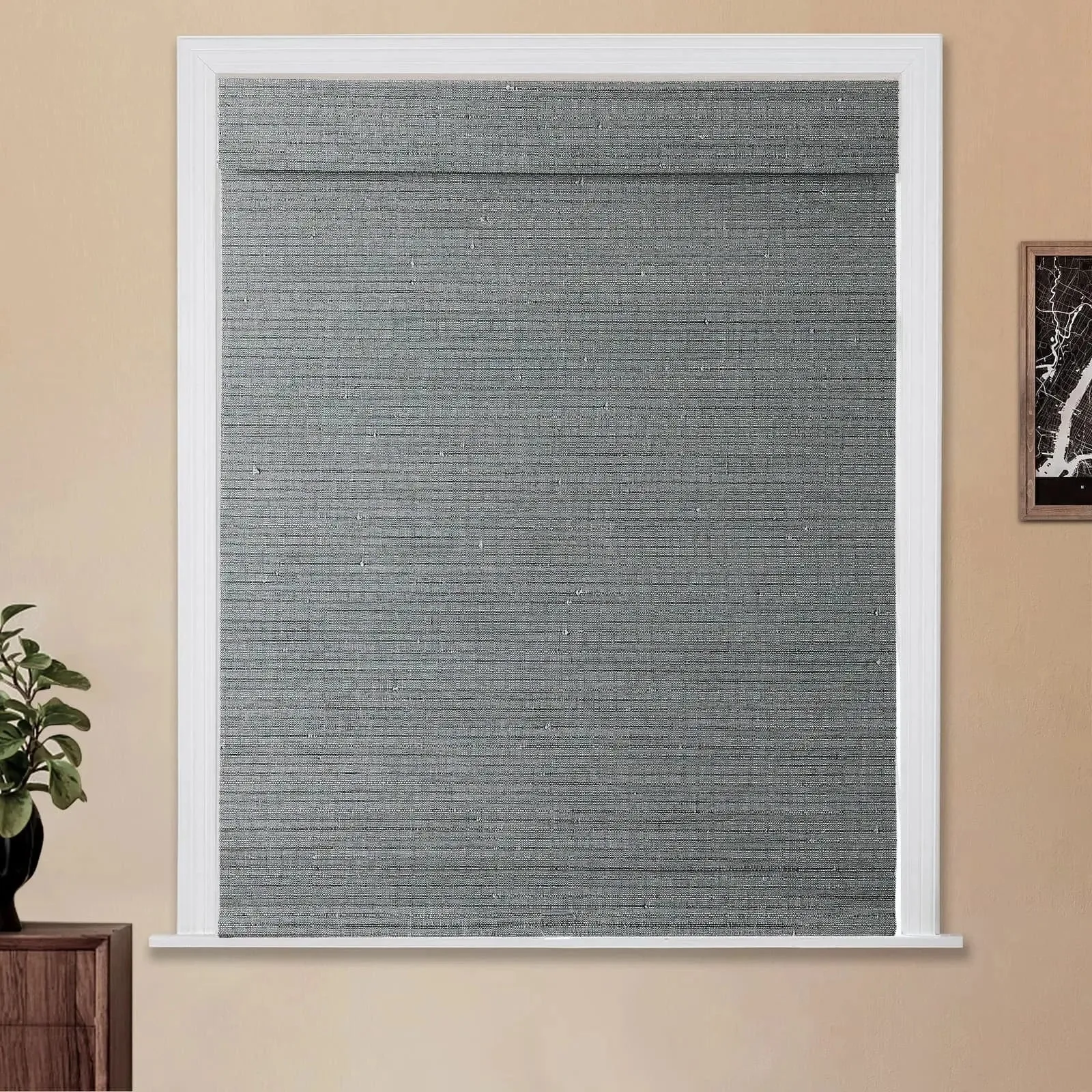 Natural Paper Bamboo Woven Shade - Blue