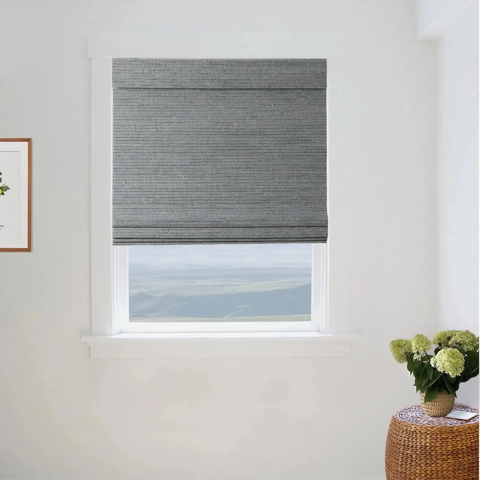 Natural Paper Bamboo Woven Shade - Blue
