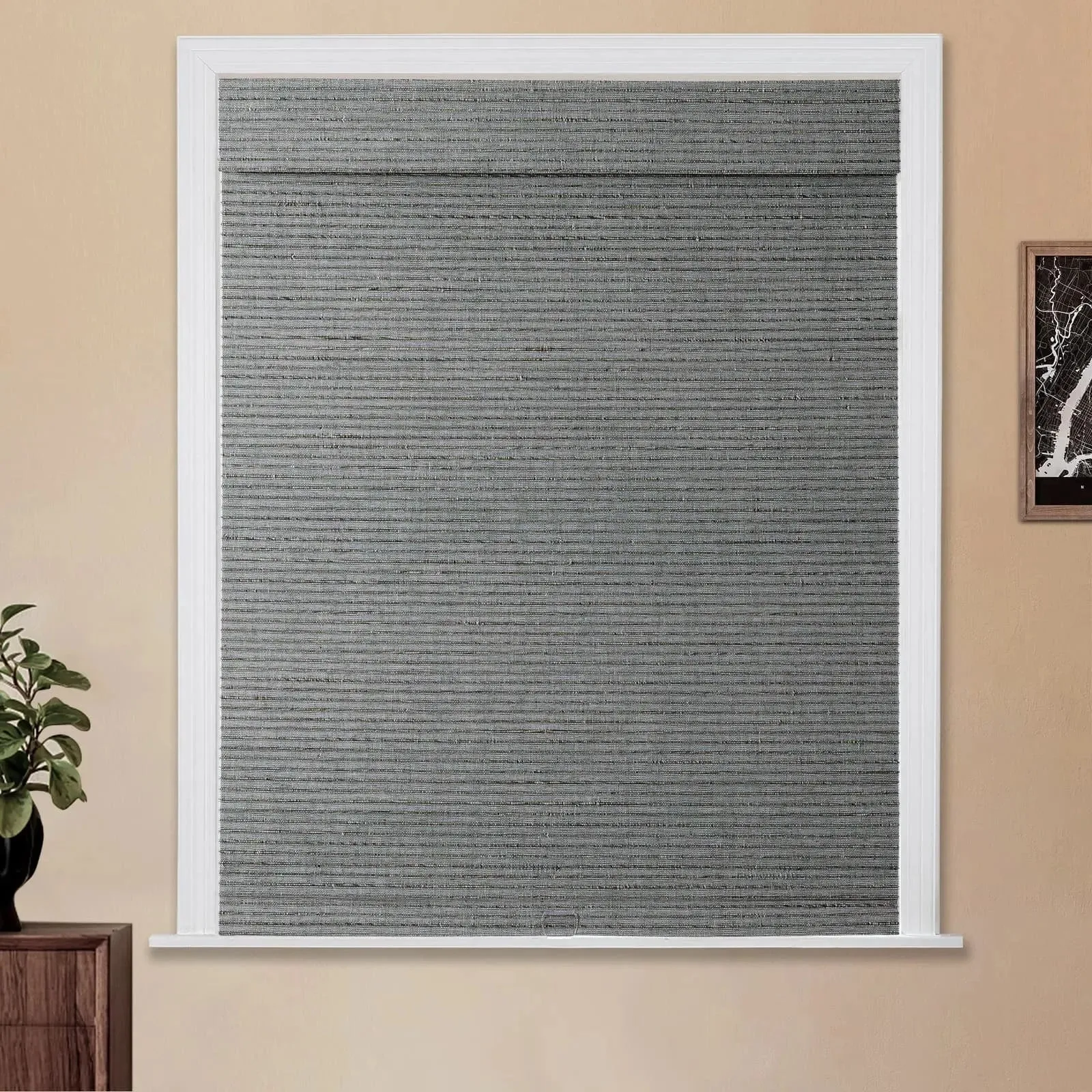 Natural Paper Bamboo Woven Shade - Sky Blue