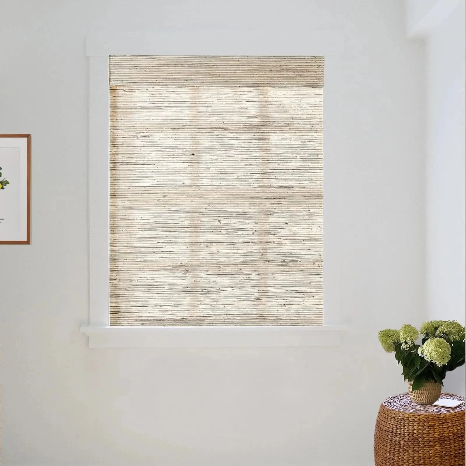 Natural Ramie Bamboo Woven Shade - Beige Brown