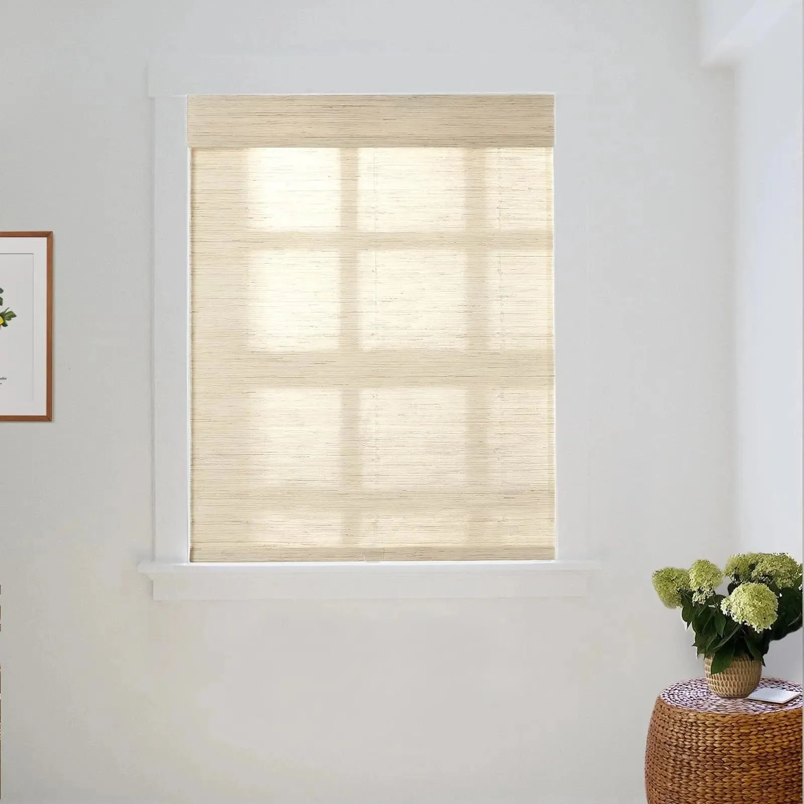 Natural Ramie Bamboo Woven Shade - Cashew