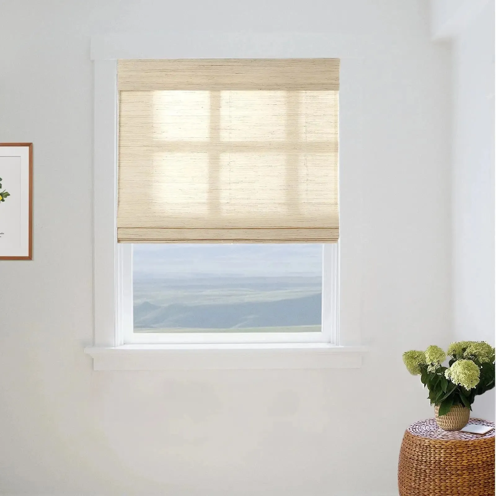Natural Ramie Bamboo Woven Shade - Cashew