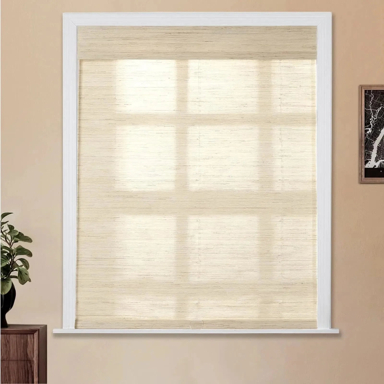 Natural Ramie Bamboo Woven Shade - Cashew