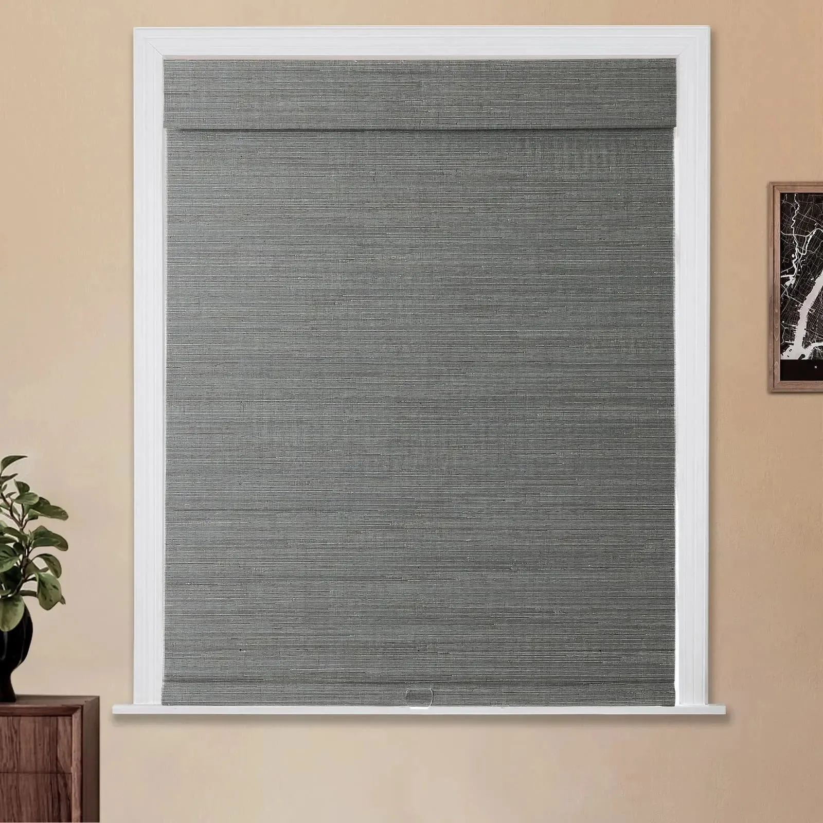 Natural Ramie Bamboo Woven Shade - Grey