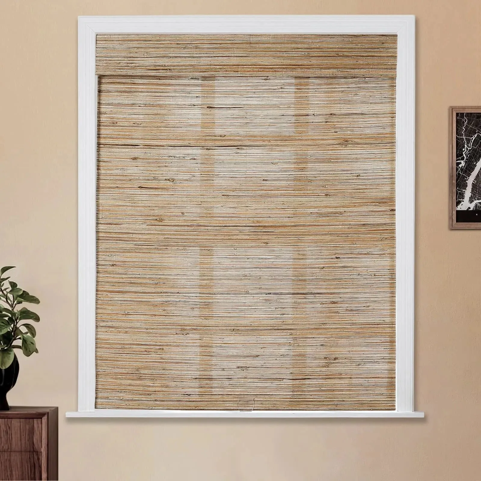 Natural Ramie Bamboo Woven Shade - Honeynut