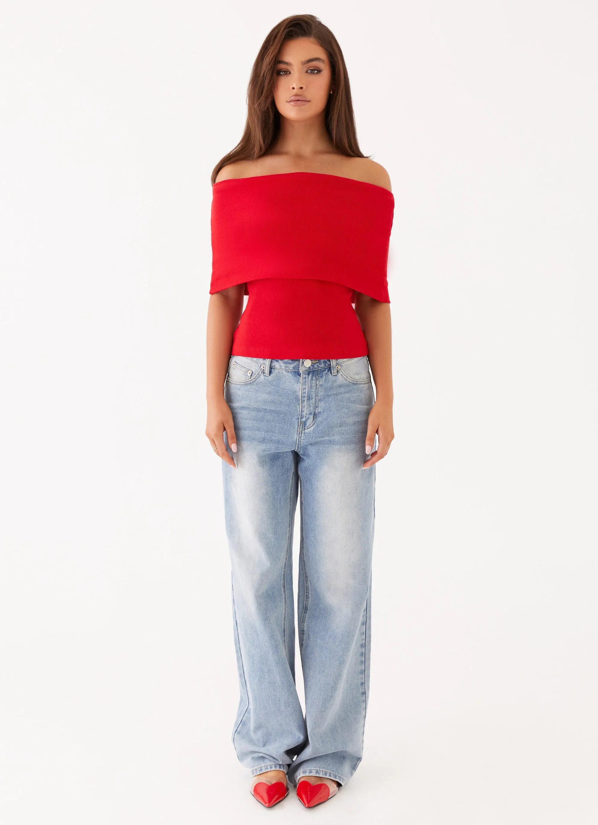 Nellie Knit Top - Cherry