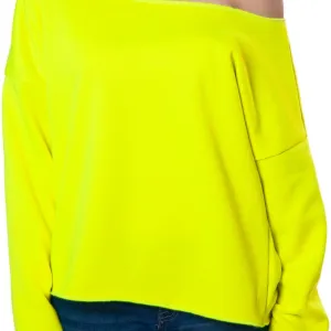 Neon Yellow Cut Off Sweatshirt