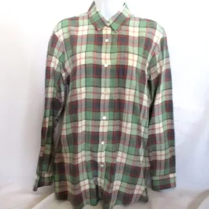 NEW DRIES VAN NOTEN Button-Up Plaid Blouse Top Shirt 36 GREEN BLUE