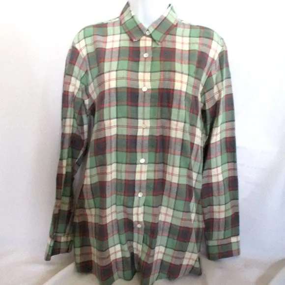 NEW DRIES VAN NOTEN Button-Up Plaid Blouse Top Shirt 36 GREEN BLUE