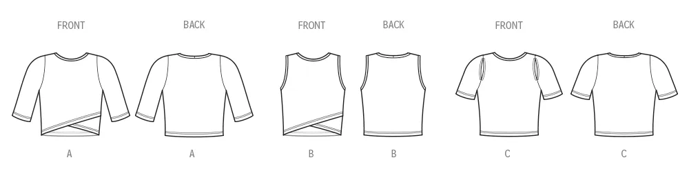 New Look sewing pattern 6791 Misses' Knit Tops