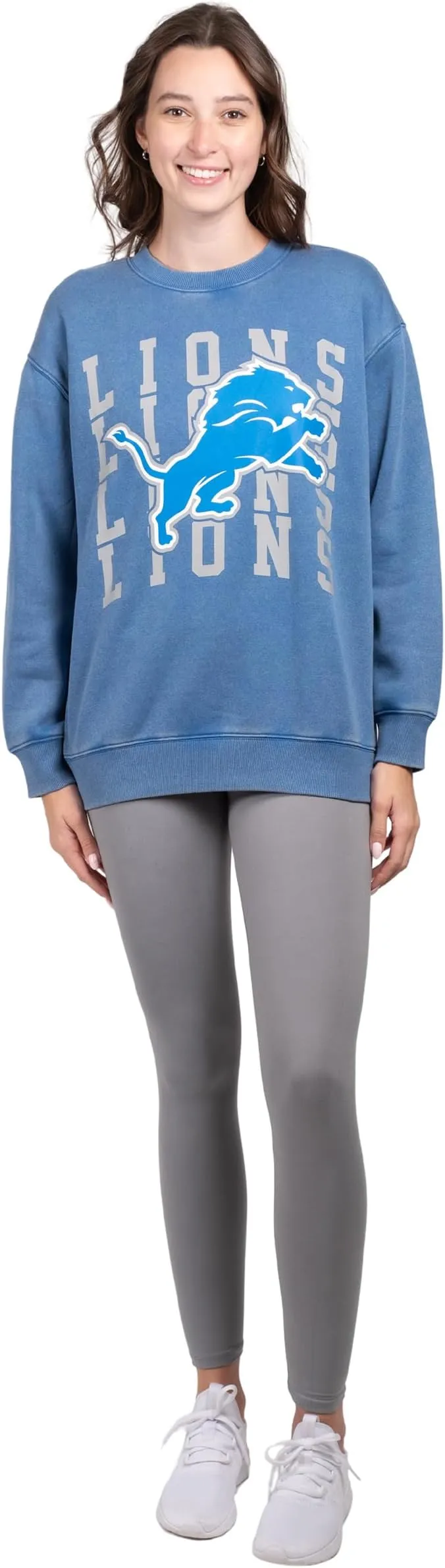 NFL Official Womens Super Soft Oversized Cozy Shirt|Detroit Lions