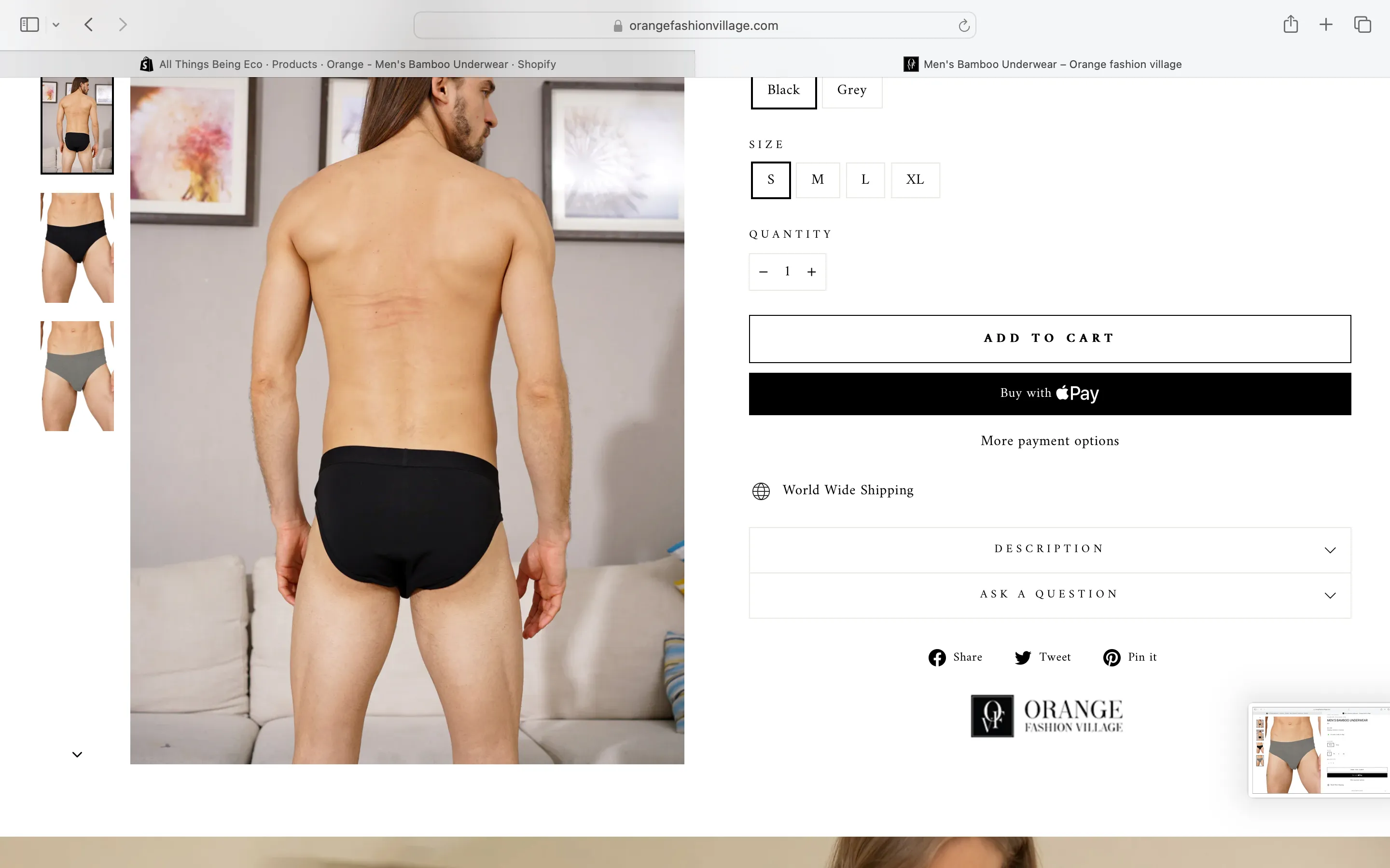 Orange - Bamboo Men's Underwear